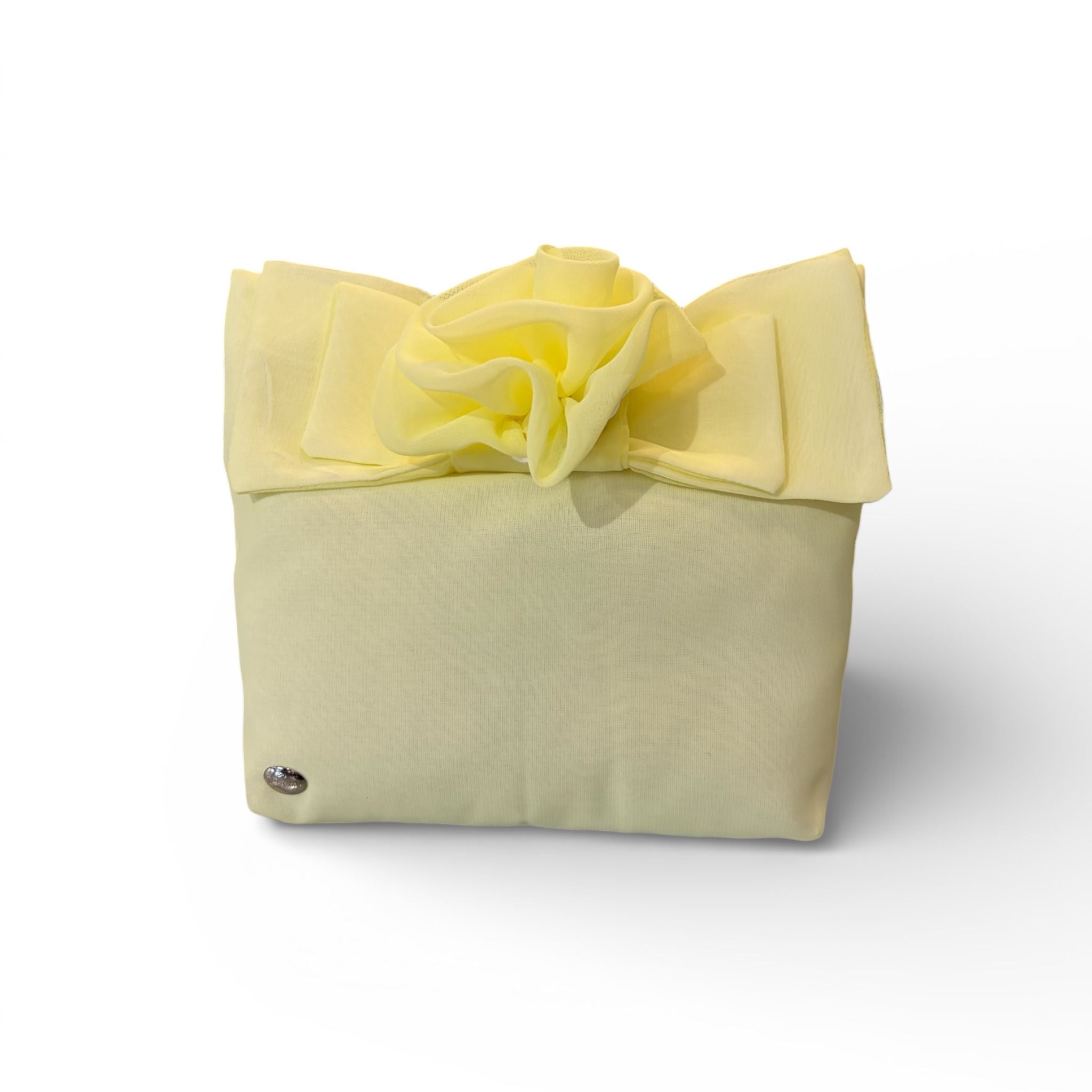 Pochette in Organza con Fiocco e Spilla Rosa 17 h cm - L'Infinito