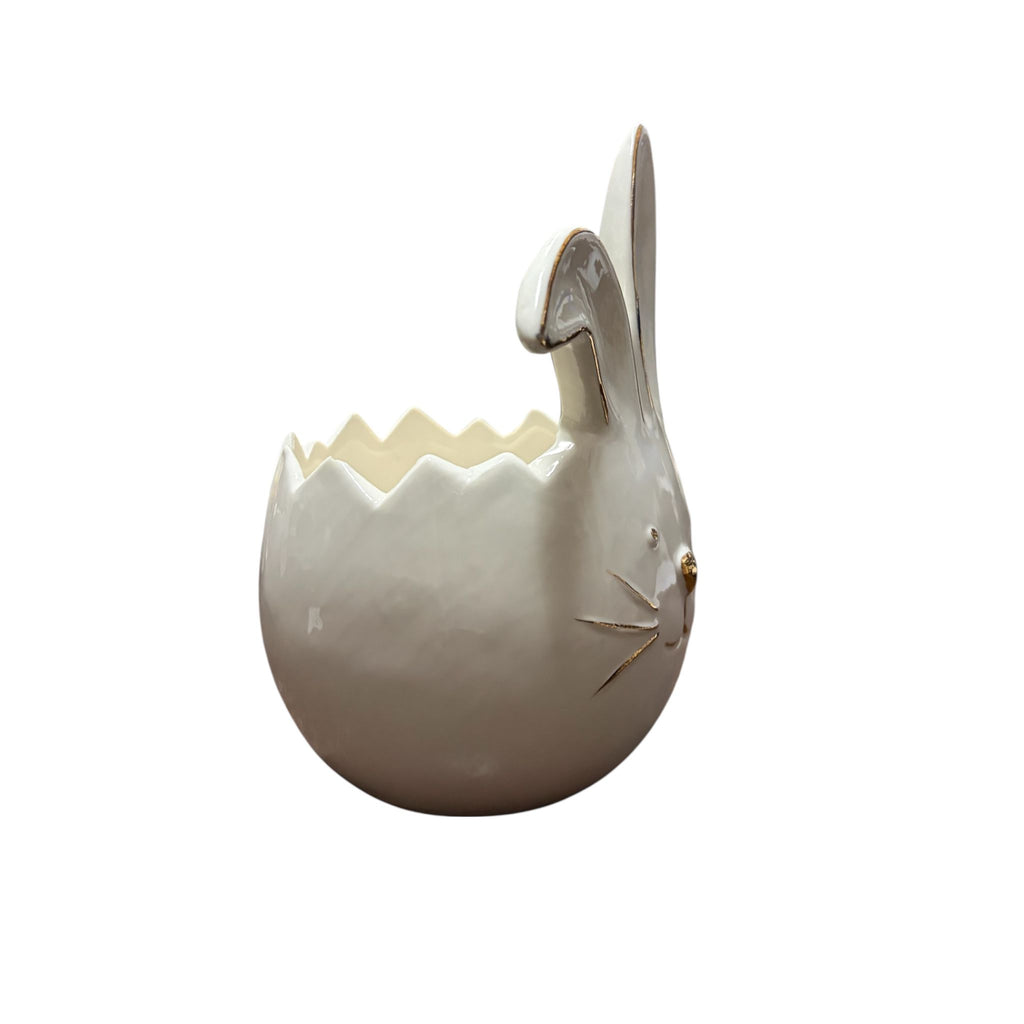 Cestino in Porcellana con Rifiniture Oro 18 h cm - L'arte di Nacchi