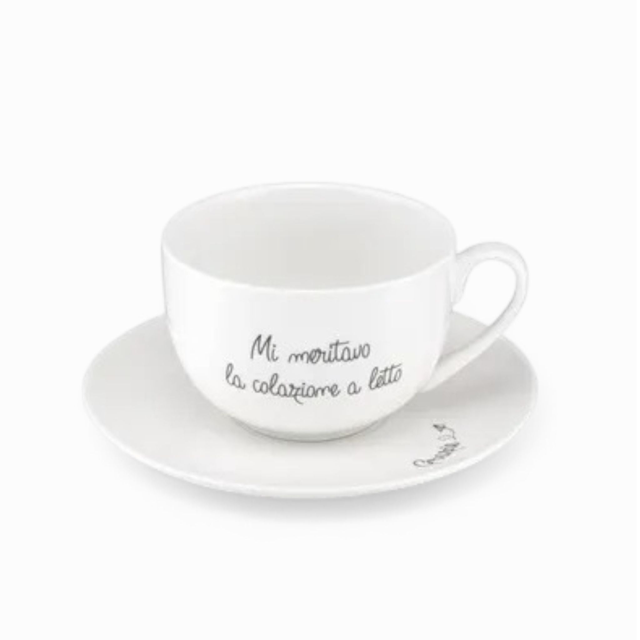 Tazza da Colazione in Porcellana con Piattino- La Porcellana Bianca