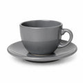 Set di 6 Tazzine da Caffè in Ceramica Celeste Polvere con Piattino – Vacchetti