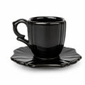 Set di 6 Tazzine da Caffè in Ceramica con Piattino Smerlato - Forma Squadrata
