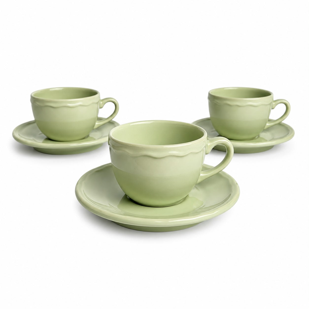 Set di 6 Tazzine da Caffè in Ceramica Verde Pastello – Angelica Home