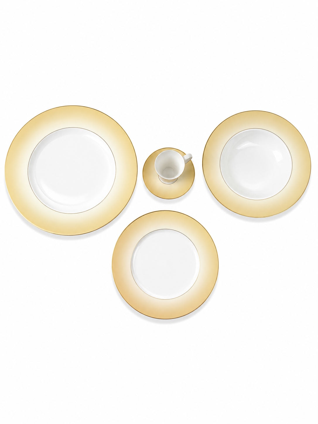 Servizio di Piatti Porcellana Bone China 12 posti "Domitilla" Giallo - Le Perle