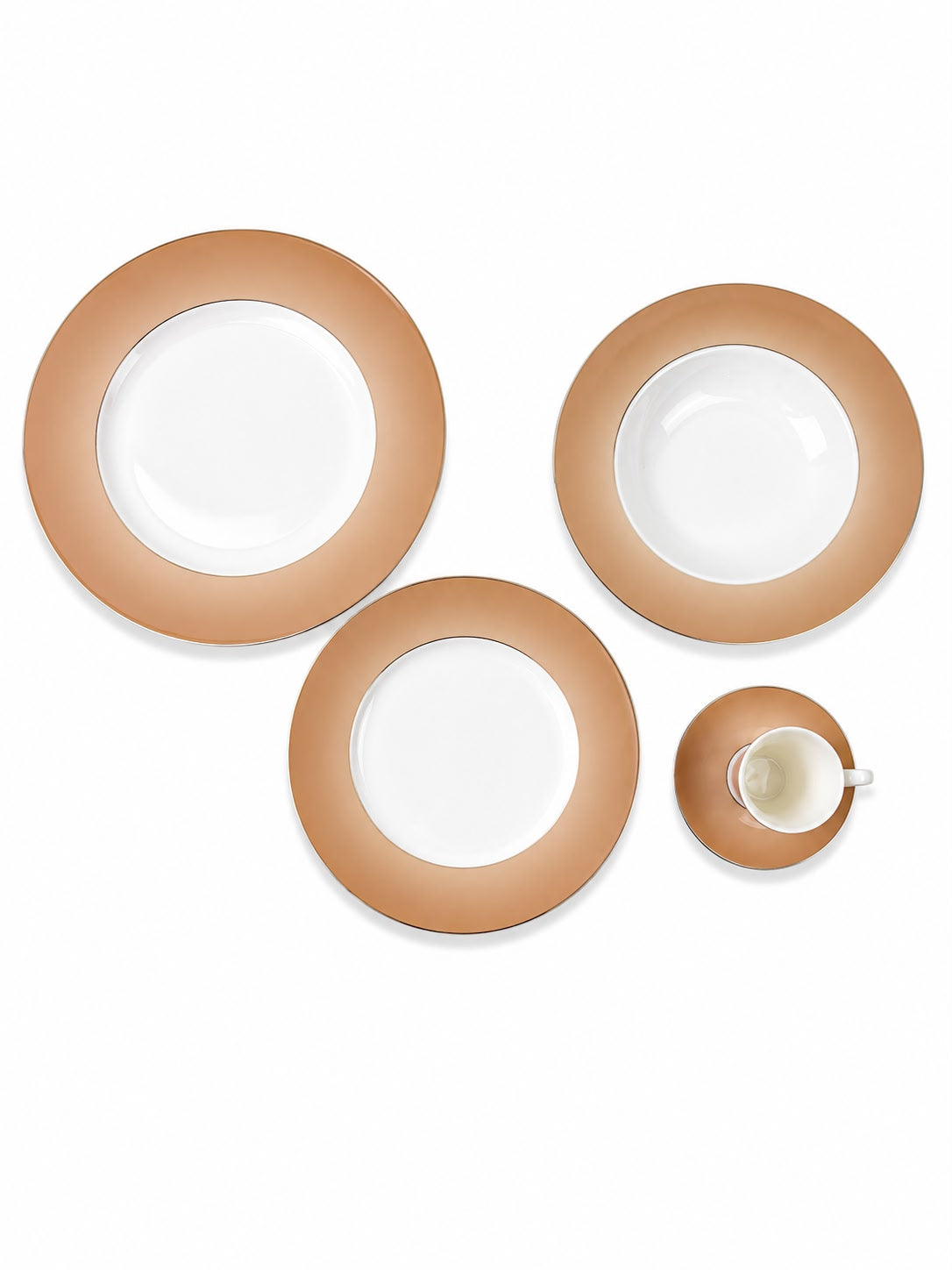 Servizio di Piatti Porcellana Bone China 12 posti "Domitilla" Rosa - Le Perle