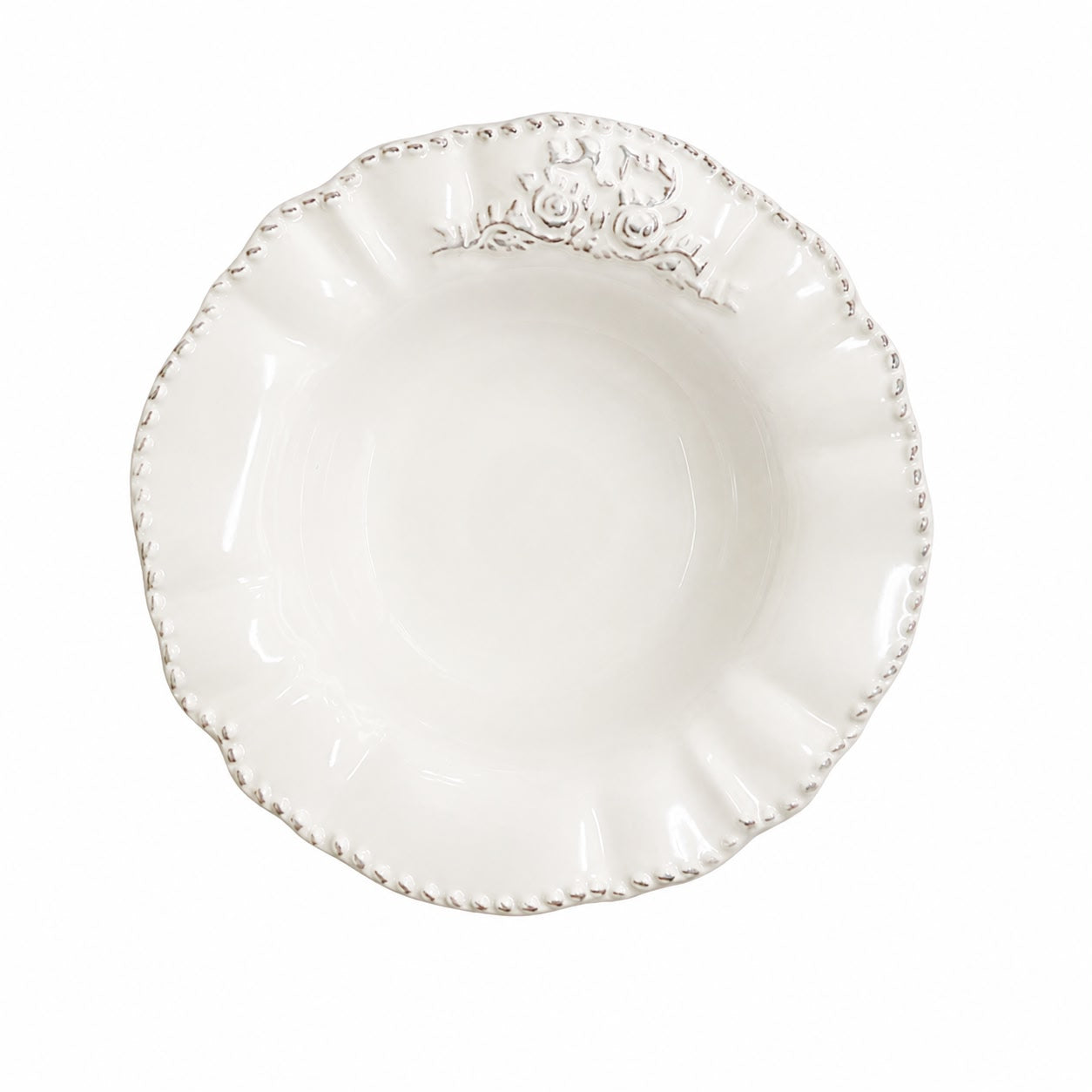 Set 12 Coppette in Ceramica con Decoro a Rilievo - Blanc Mariclò