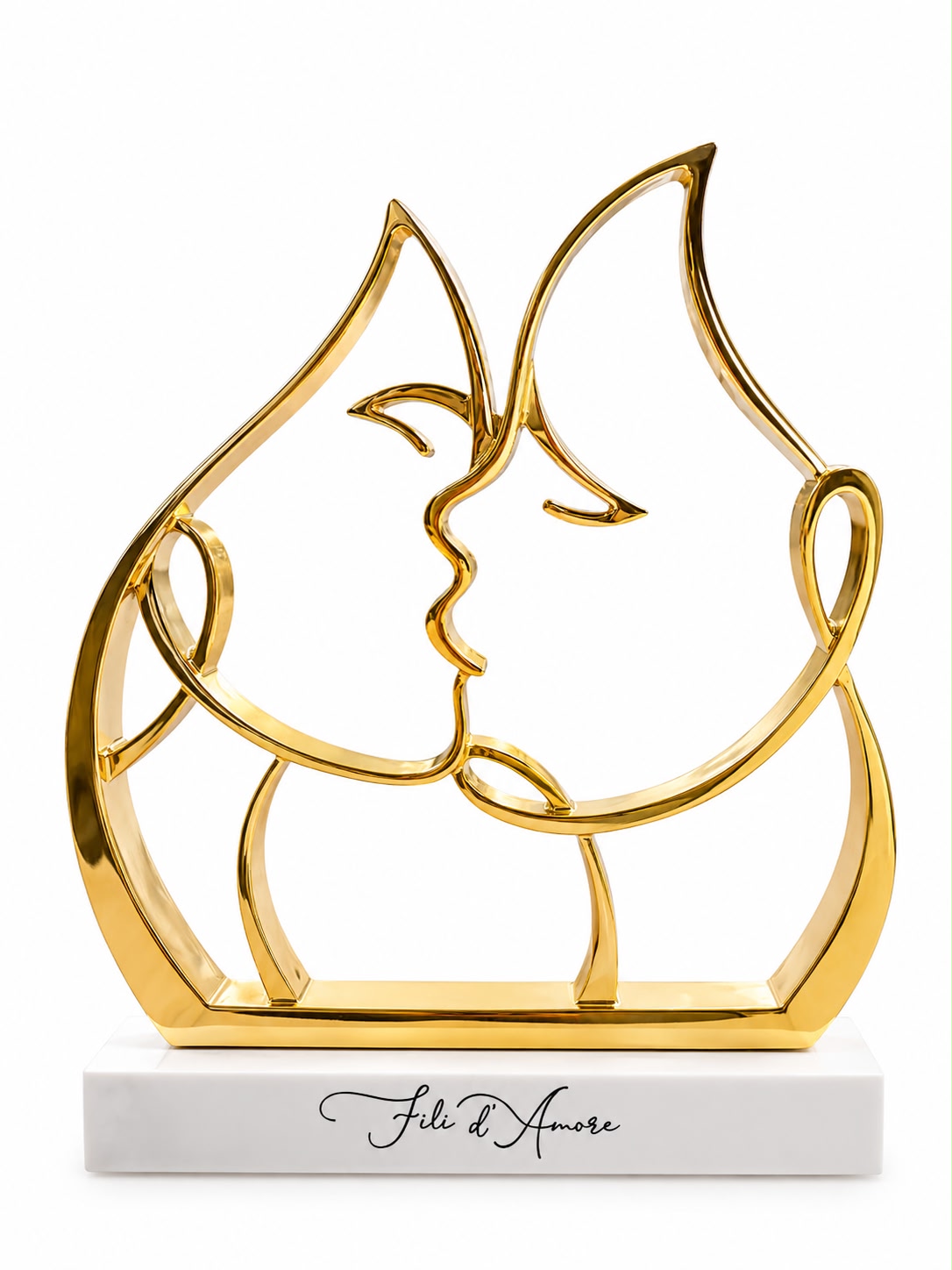 Statuetta Due Volti Stilizzati Oro  28 x 30 cm - Bongelli Preziosi