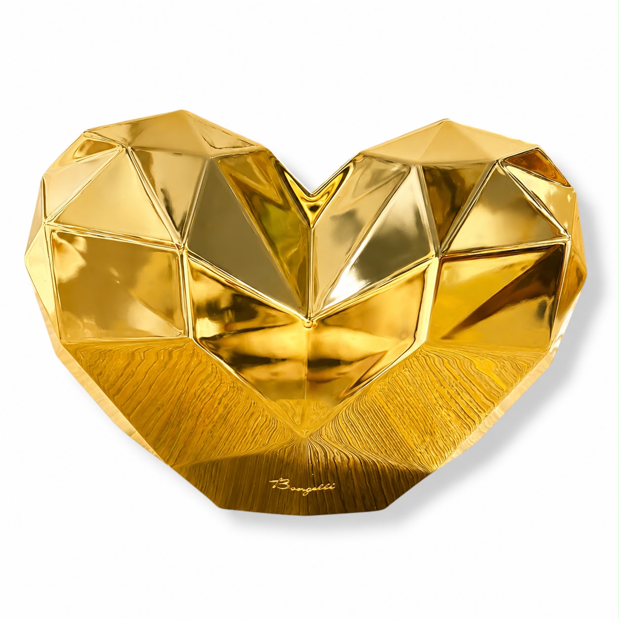 Vaso Cuore Oro Squadrato Design Moderno 27 cm - Bongelli Preziosi