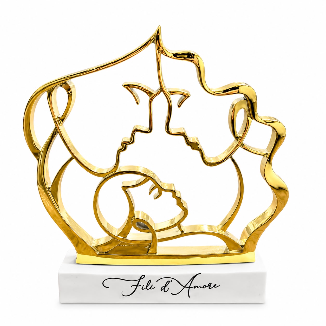 Scultura Famiglia Stilizzata Oro “Fili d’Amore” - Bongelli Preziosi