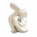 Mezzobusto Coppia Stilizzata con Cuore in Marmolino Bianco 21 cm - Bongelli Preziosi