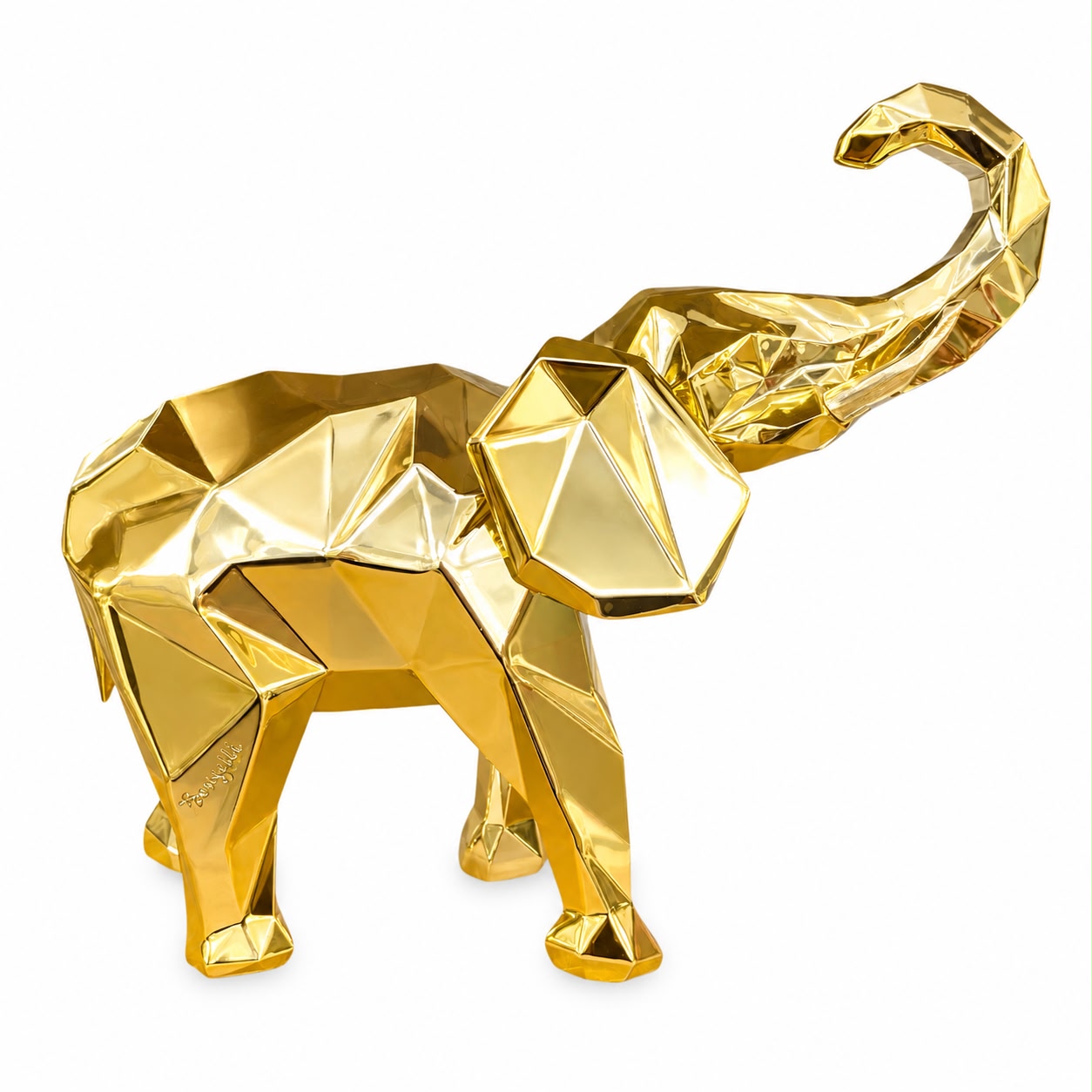 Elefante Oro Stilizzato Decorativo 32 cm - Bongelli Preziosi