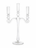 Candelabro a Tre Braccia in Vetro Trasparente 20x38 h cm- Bruco