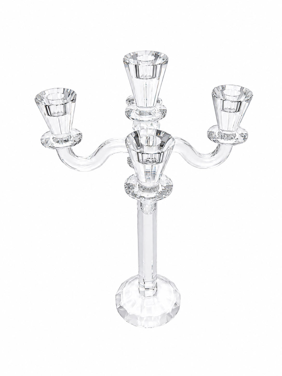 Candelabro in Cristallo a 5 Braccia con Dettaglio in Metallo 49 cm  - Emò