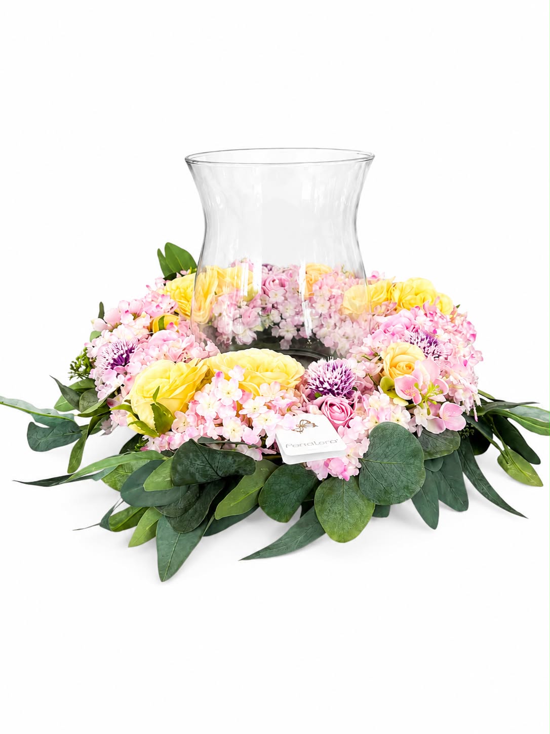 Ghirlanda Floreale Primaverile con Vaso in Vetro - Fiori di Lena