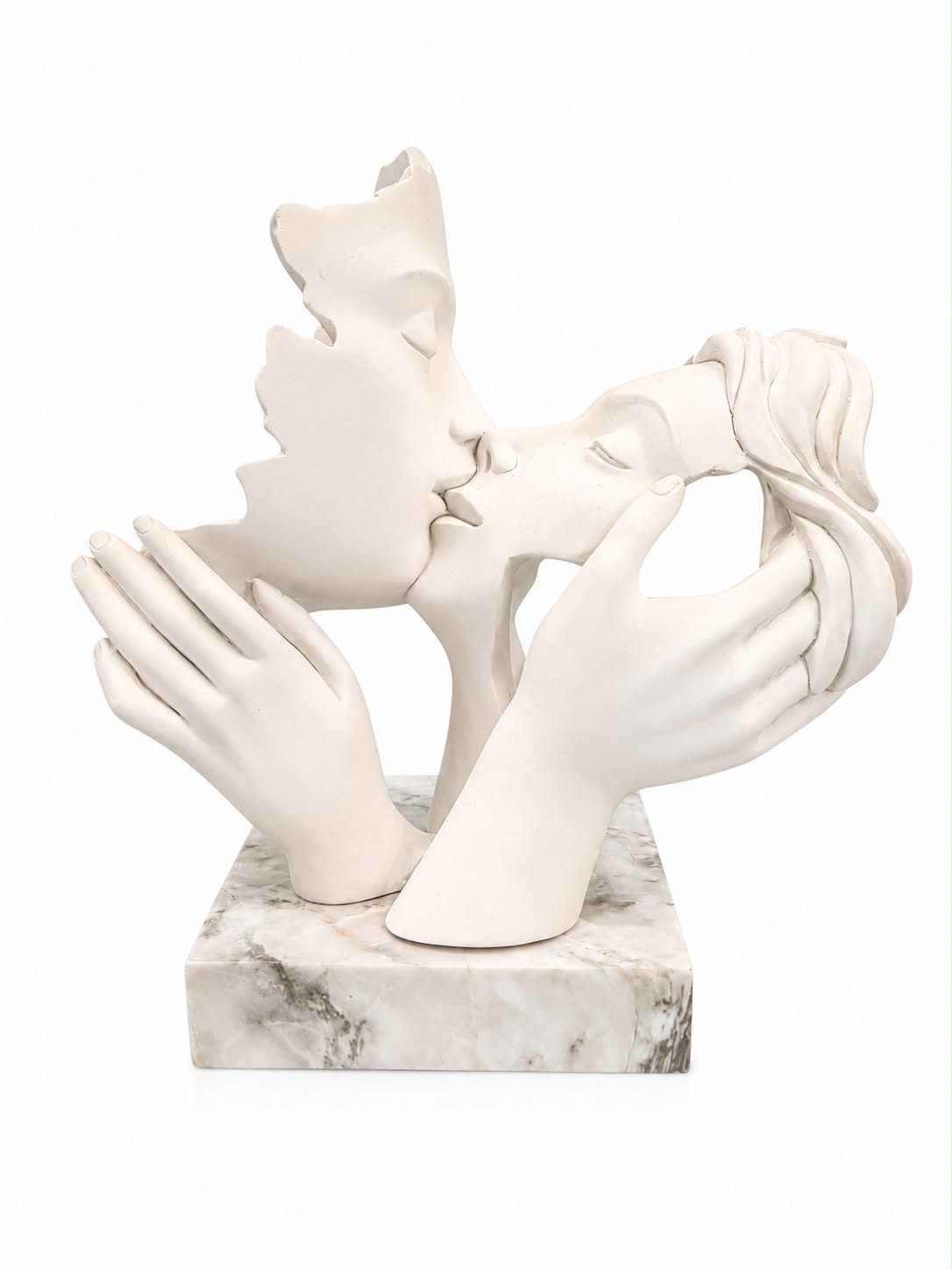 Statua in Marmorino con Due Volti che si Accarezzano 25 h cm – Bongelli Preziosi