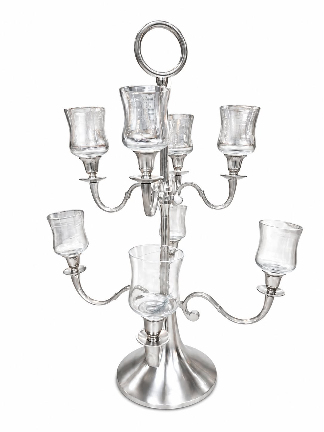 Candelabro Imponente a 8 Braccia in Acciaio Indiano  - In Art