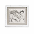 Cornice Bianca in Stile Shabby con Cartina Geografica