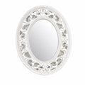 Specchio Ovale con Cornice Shabby Intarsiata
