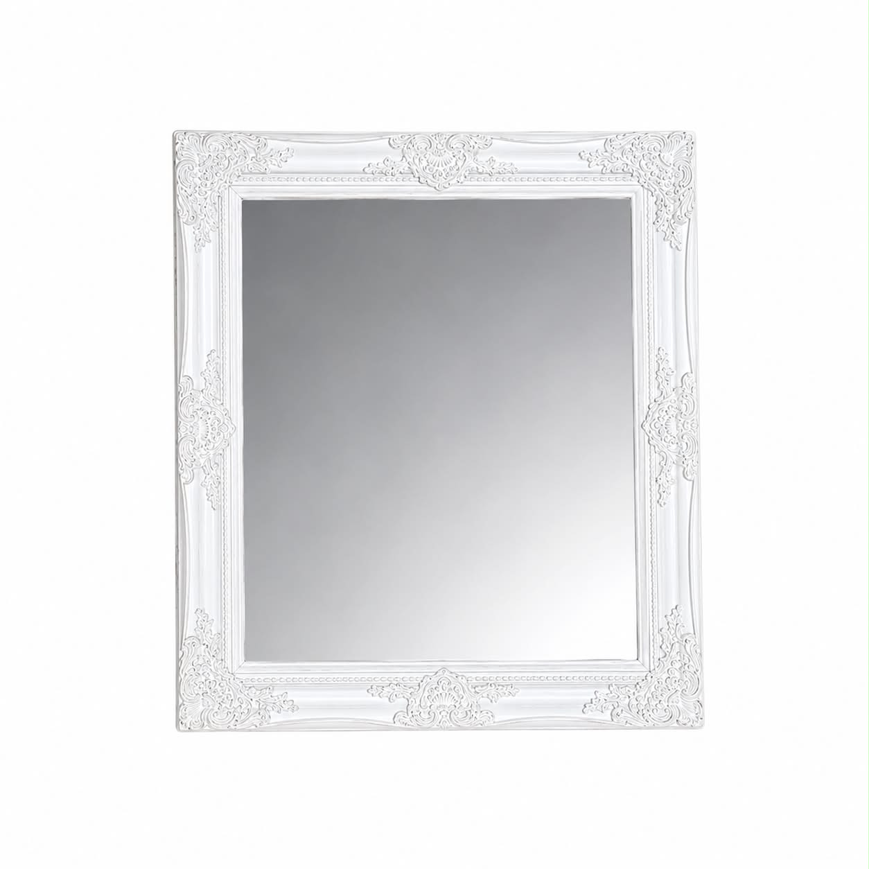 Specchio Rettangolare Shabby Chic con Dettagli in Rilievo
