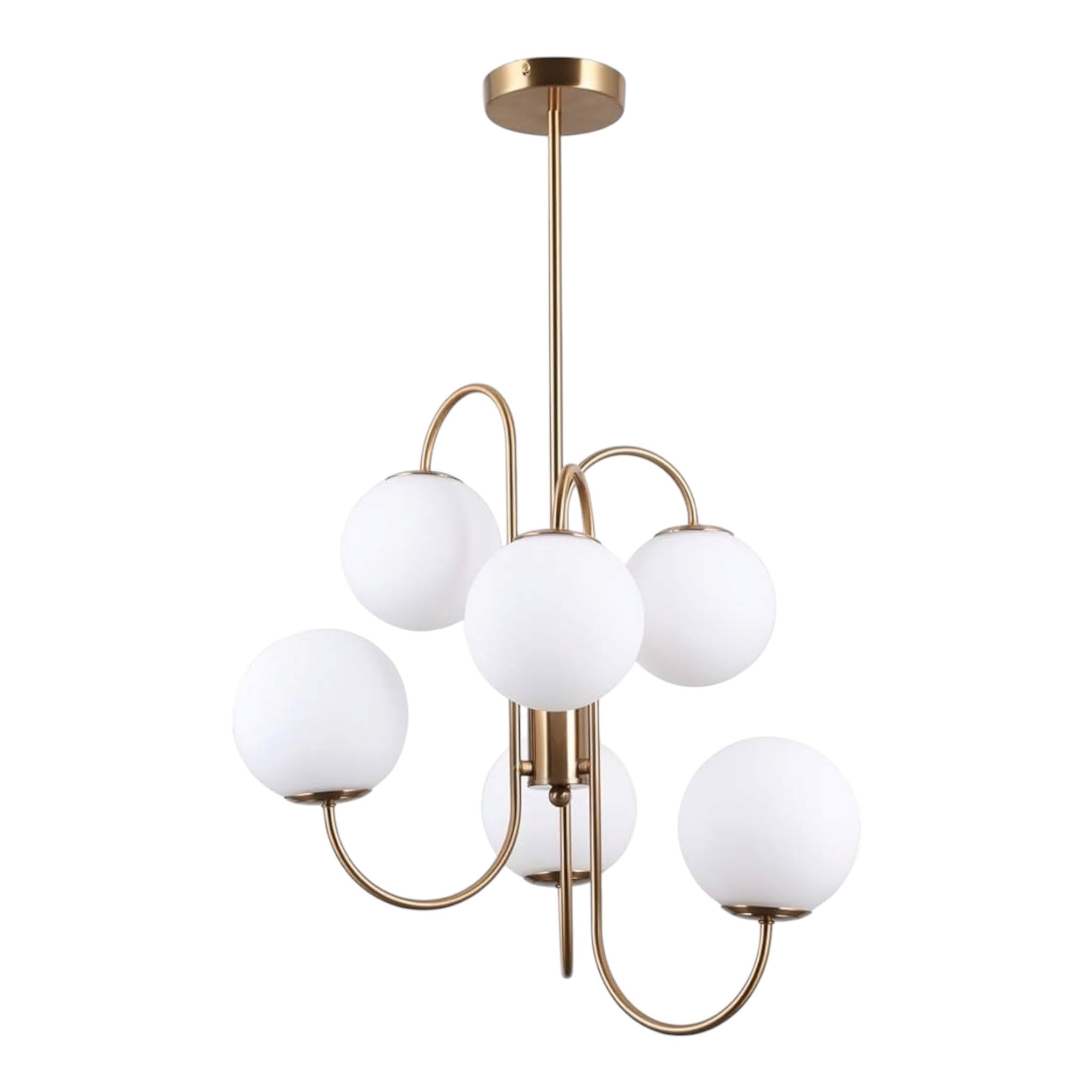 Lampadario a Sospensione con Sfere Bianco e Oro 75 cm - Light e Living