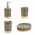 Set da Bagno in Ceramica Tortora Quattro Pezzi - In Art