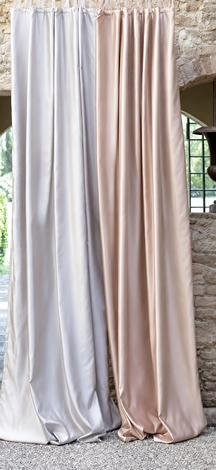 Coppia di Tende con Passanti in Raso “Satin” - Blanc Mariclò