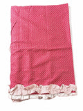 Tovaglia in Cotone Rosso con Balze Tortora 150x250 cm  - Angelica Home