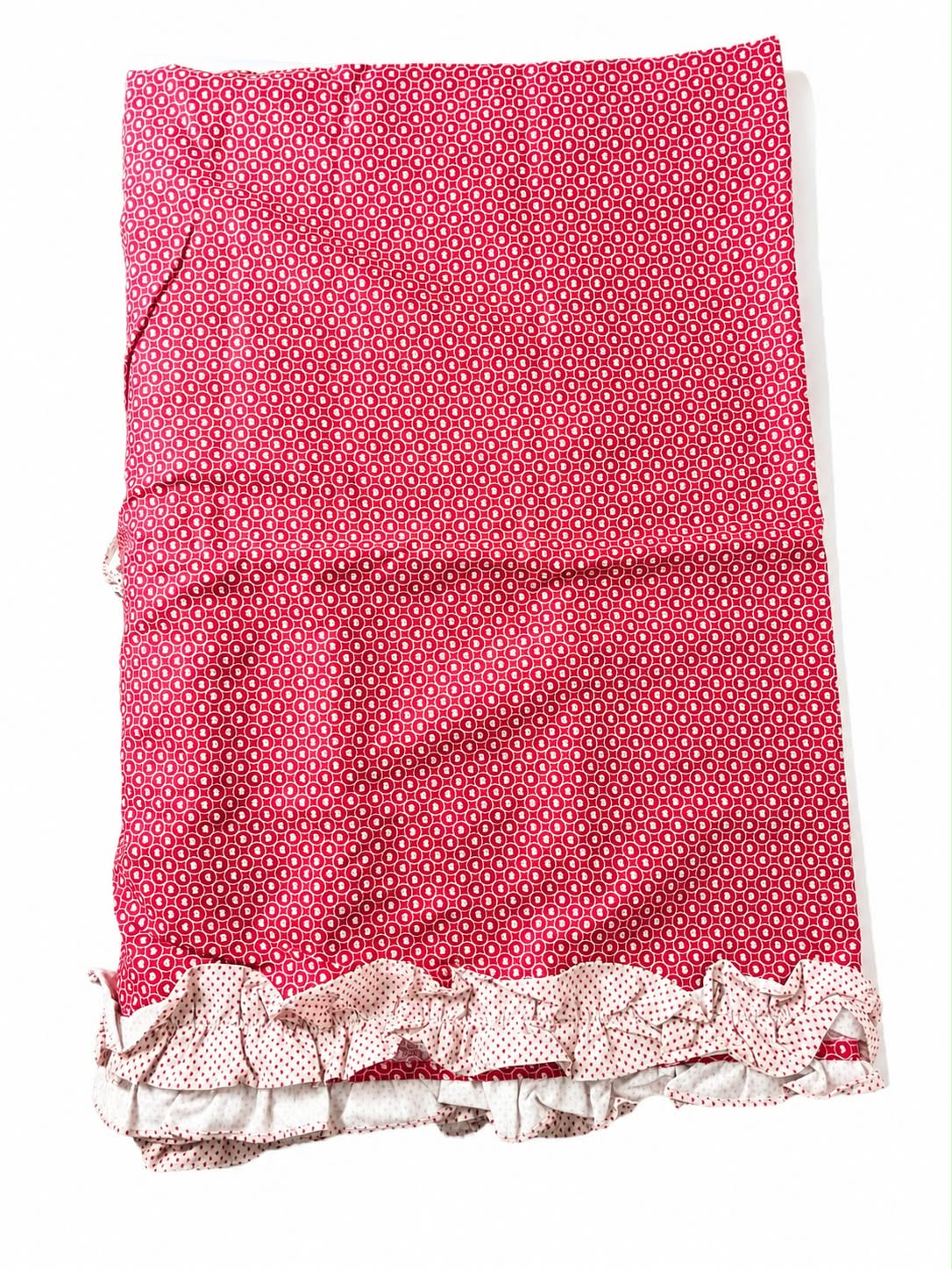 Tovaglia in Cotone Rosso con Balze Tortora 150x250 cm  - Angelica Home