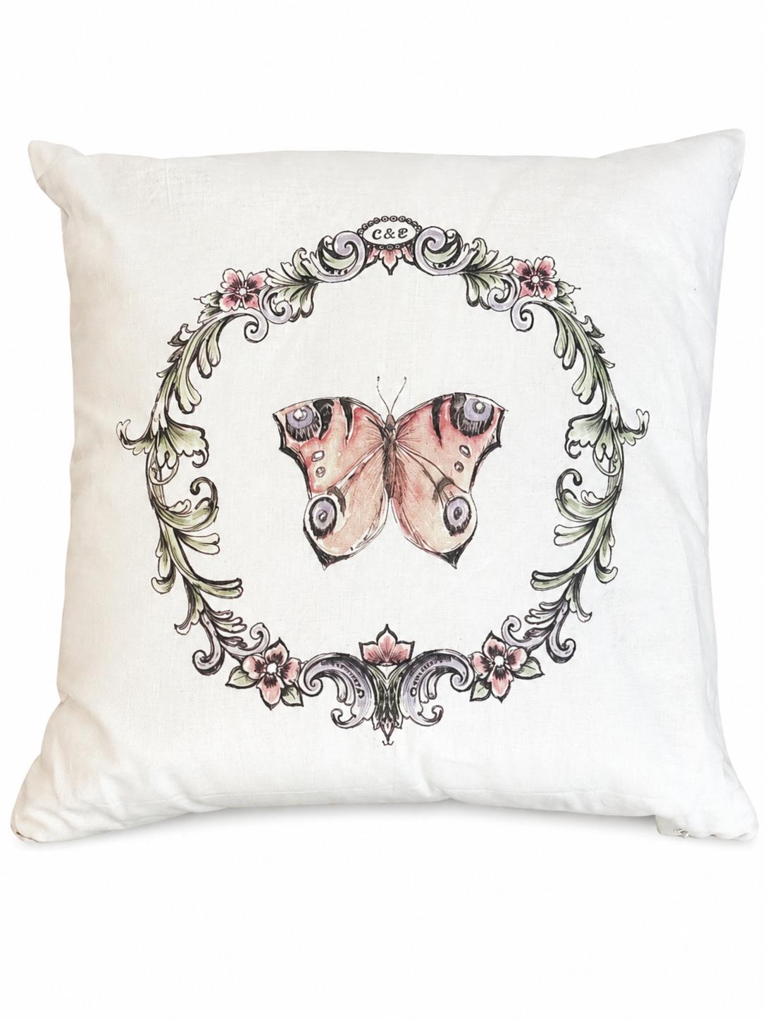 Cuscino Decorativo con Farfalla in Cotone 40x40 cm - Clayre & Eef