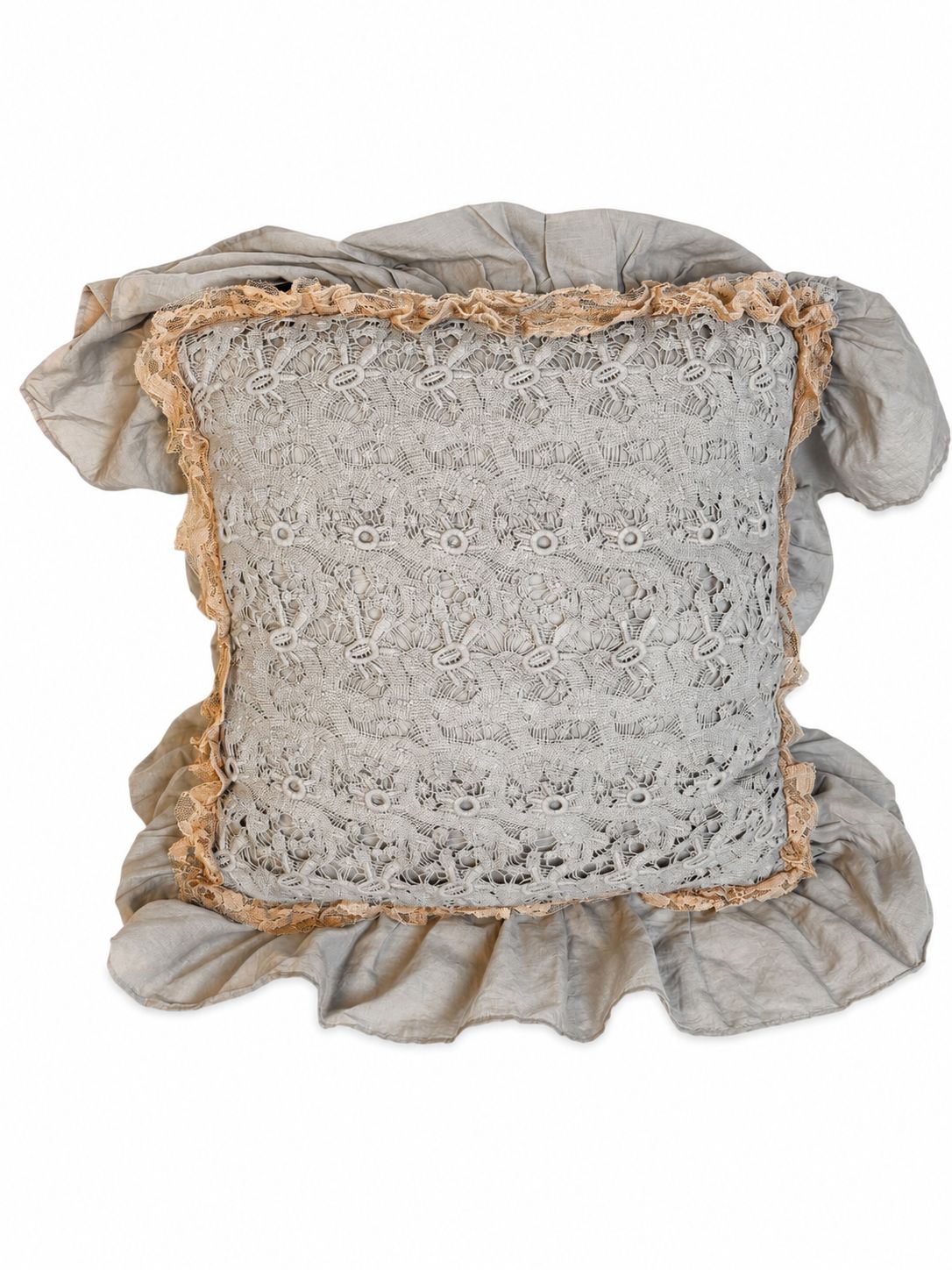 Cuscino Elegante con Volant 40x40 cm – Blanc Mariclò