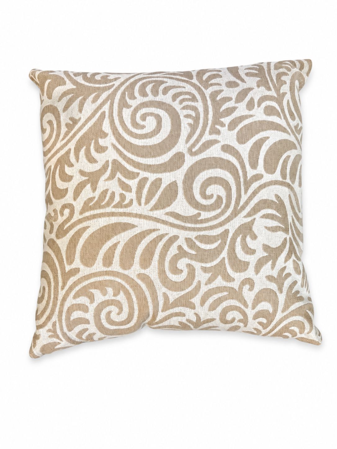 Cuscino Elegante in Cotone Beige con Decori Classici 40x40 cm - In Art