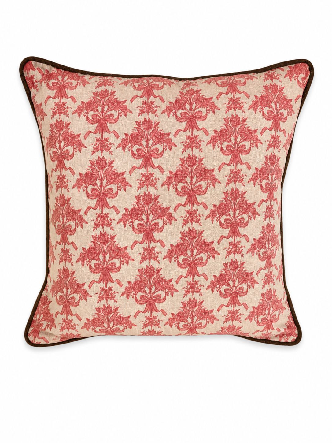 Cuscino in Cotone Beige con Motivi Rossi 60x60 cm - Clayre & Eef