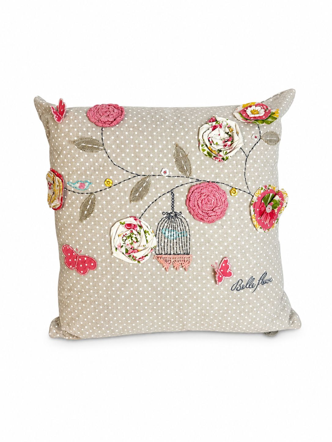 Cuscino in Cotone con Decorazioni Primaverili 40x40 cm - With Love