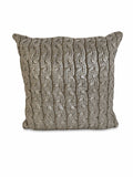 Cuscino Effetto Maglione con Inserti in Lana Laminata Argento 40x40 cm - Ixia