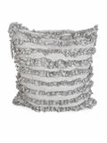 Cuscino in Lino con Rouches Grigie 60x60 cm -  Chez Moi