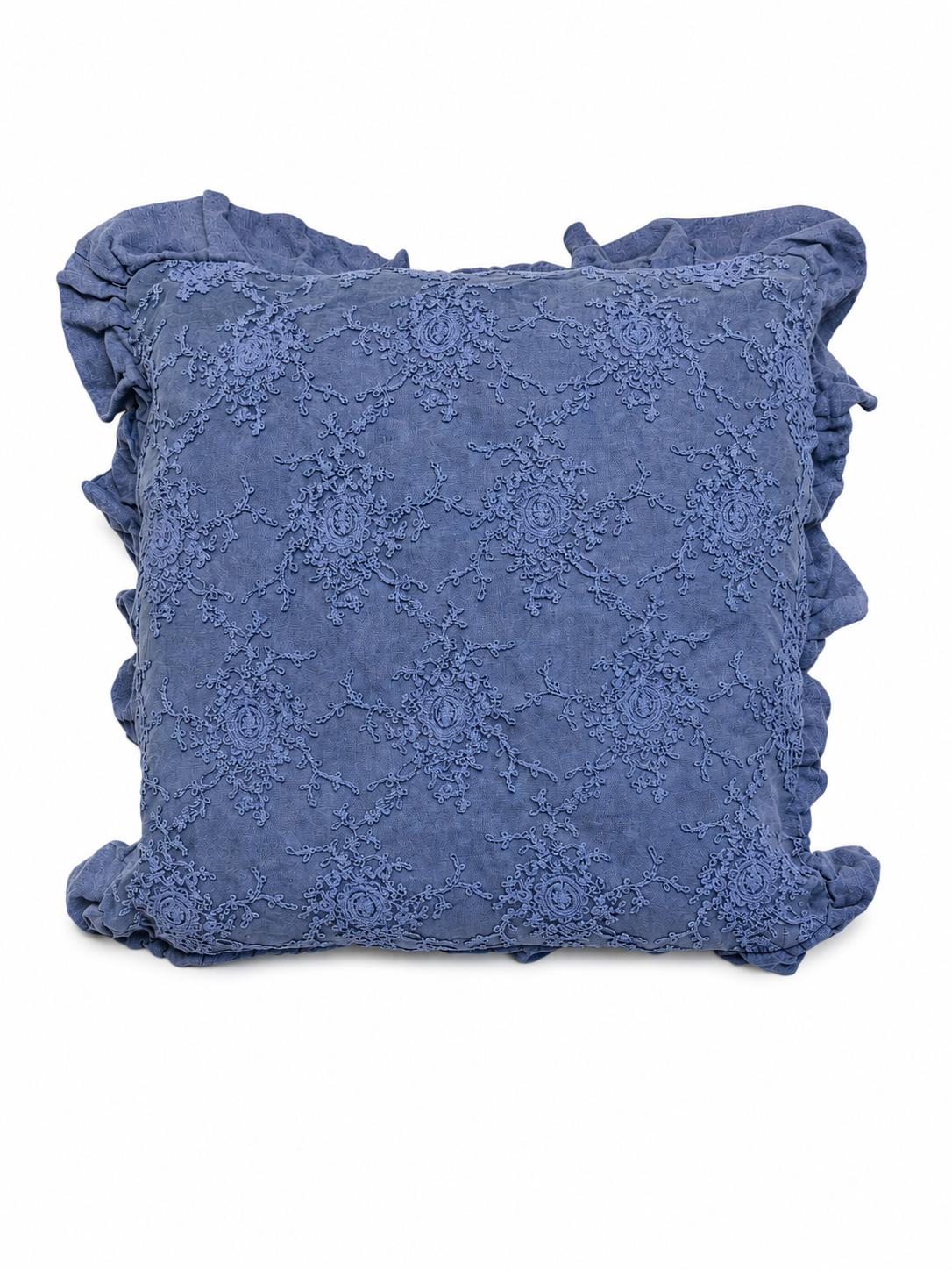 Cuscino in Lino con Volant e Pizzo Corinzio 45x45 cm - Chez Moi