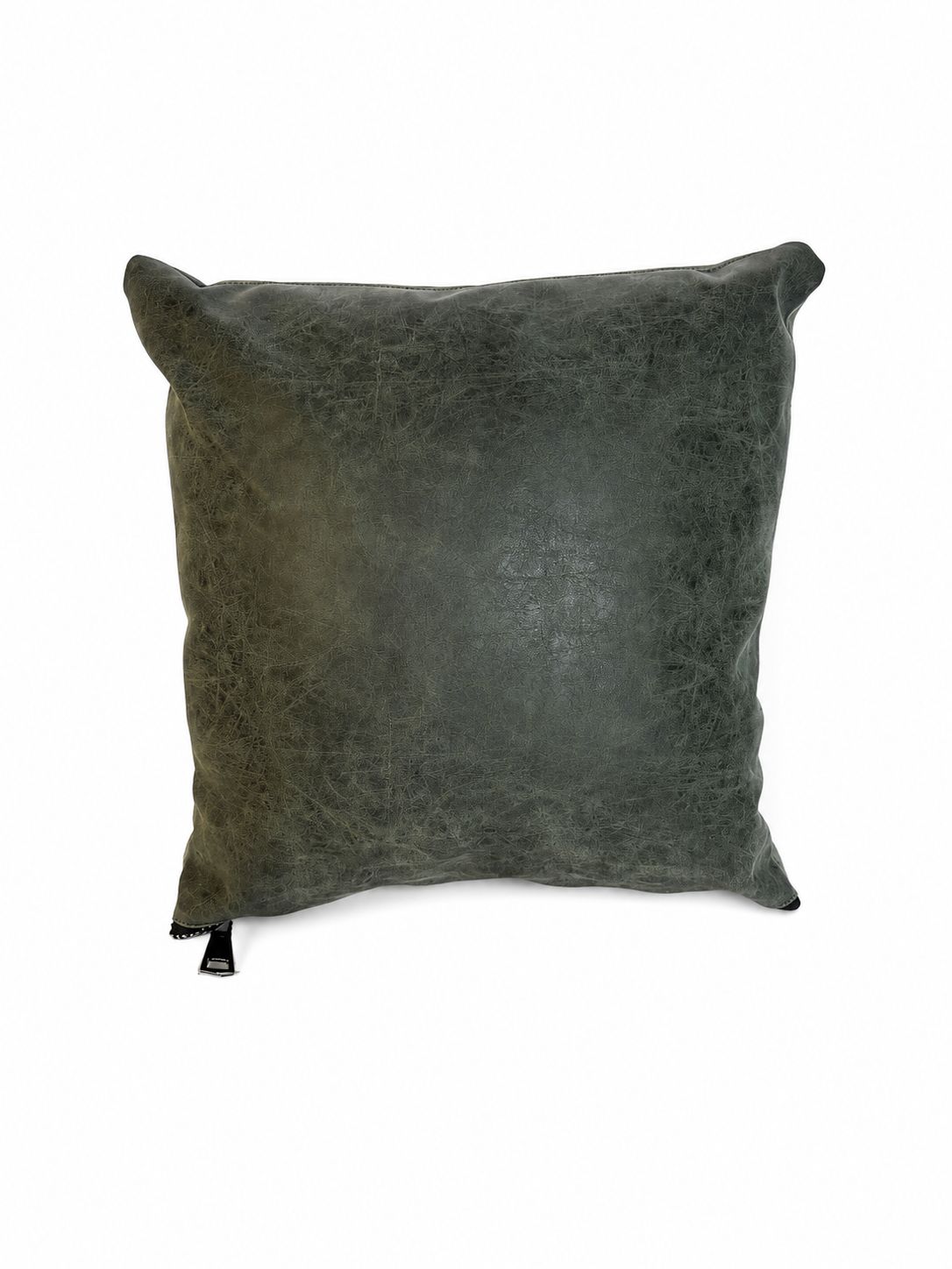 Cuscino in Tessuto e Pelle con Cerniera a Vista 40x40 cm – Vacchetti