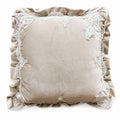 Cuscino in Velluto con Bordo in Pizzo 40x40 cm - Coccole di Casa