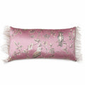 Cuscino Rettangolare con Decori Floreali e Piume 30x50 cm - Fiori di Lena