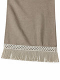 Runner Decorativo con Frange Ecru 34x100 cm  - Fiori di Lena