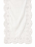 Runner in Sangallo Bianco con Smerlo  45x150 cm - Coccole di Casa