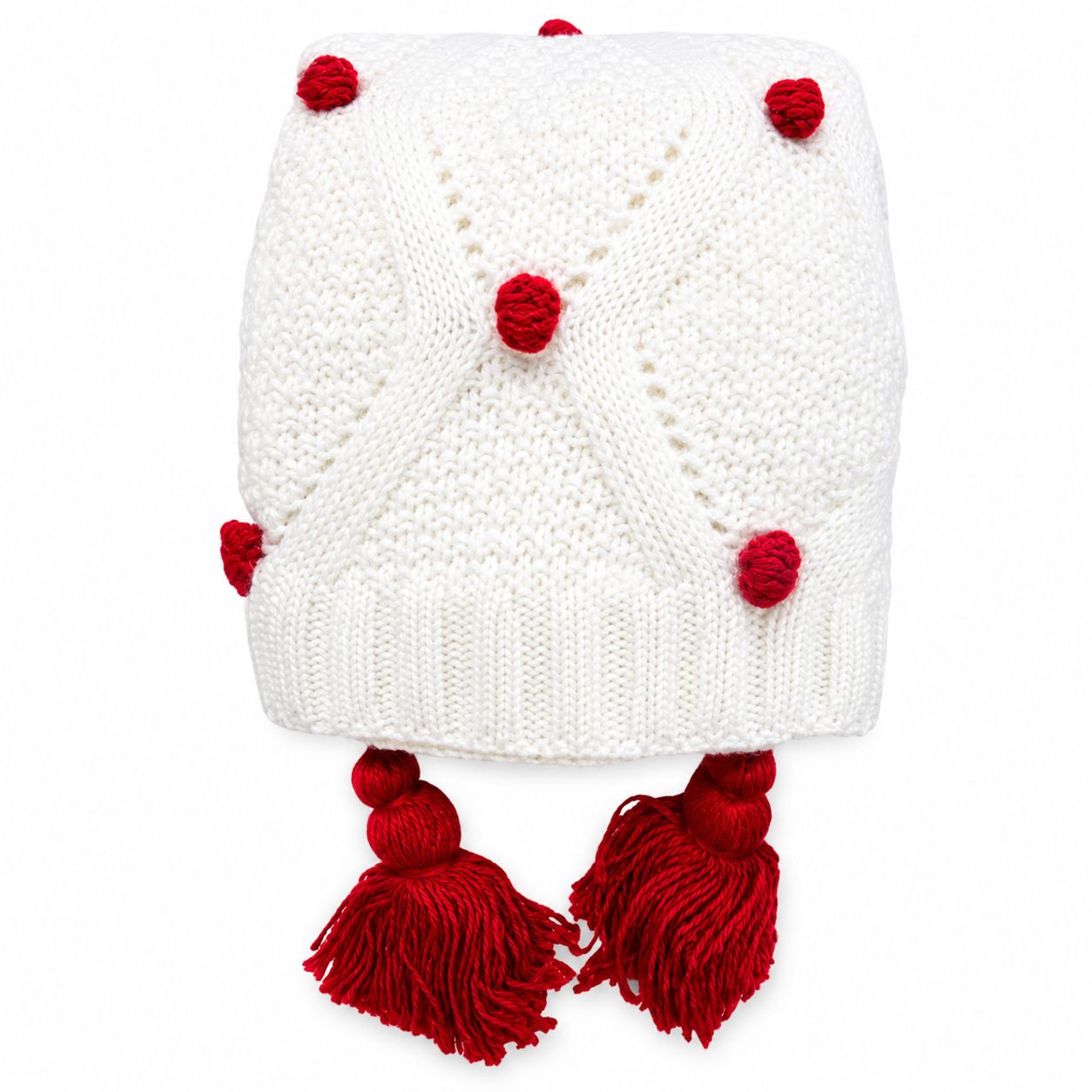 Coperta in Maglia con Pois e Nappe 130x160 cm - Preziosa Home
