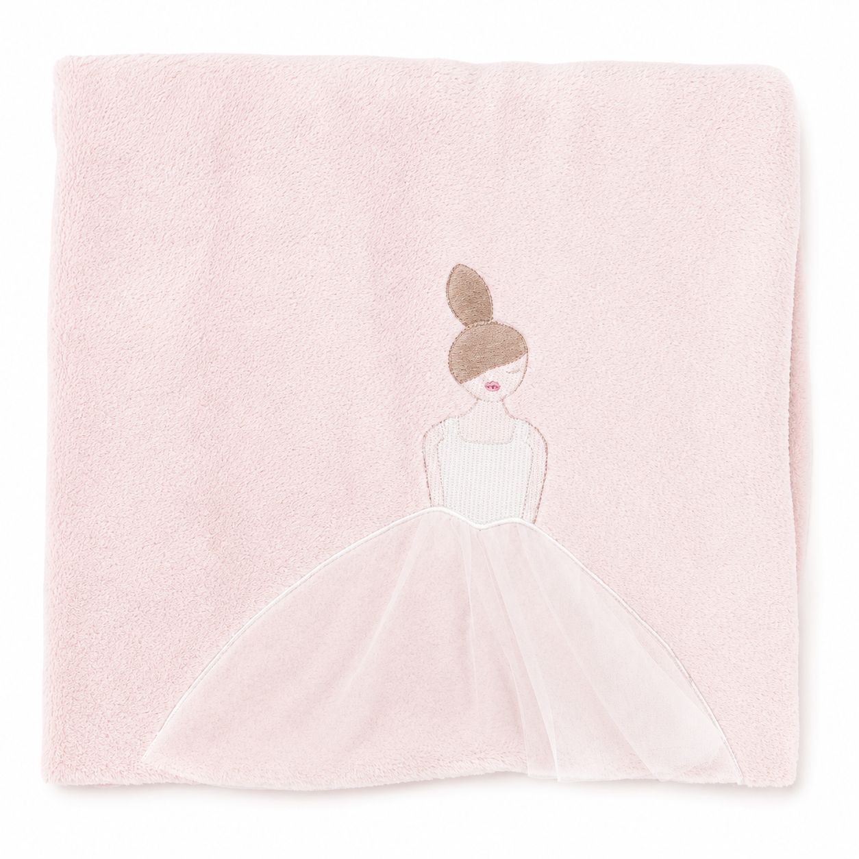 Plaid Singolo Rosa con Ballerina e Tutù in Tulle 140x170 cm - Blanc Mariclò