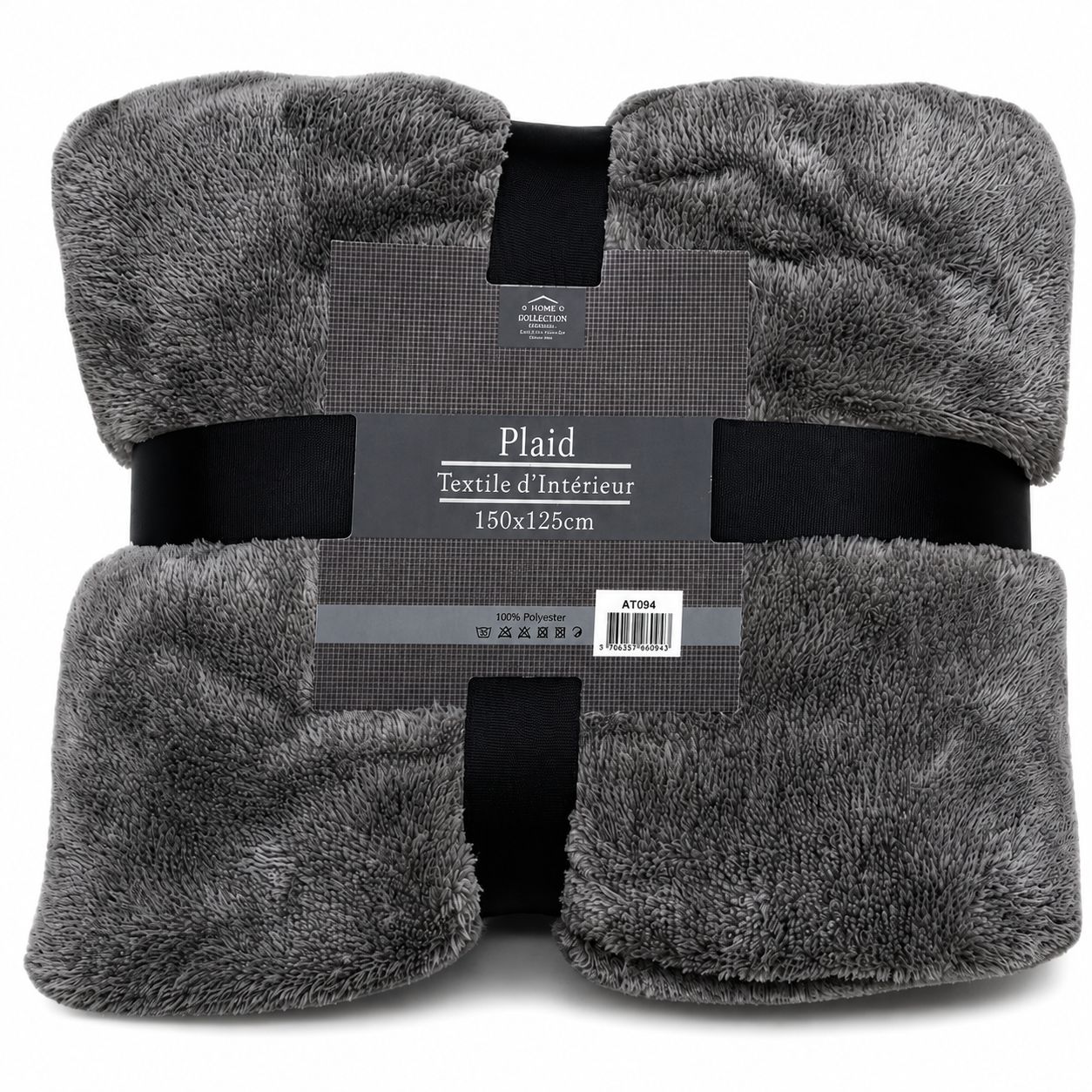 Plaid Singolo Soffice Grigio 150x125 cm - Home Edelweiss