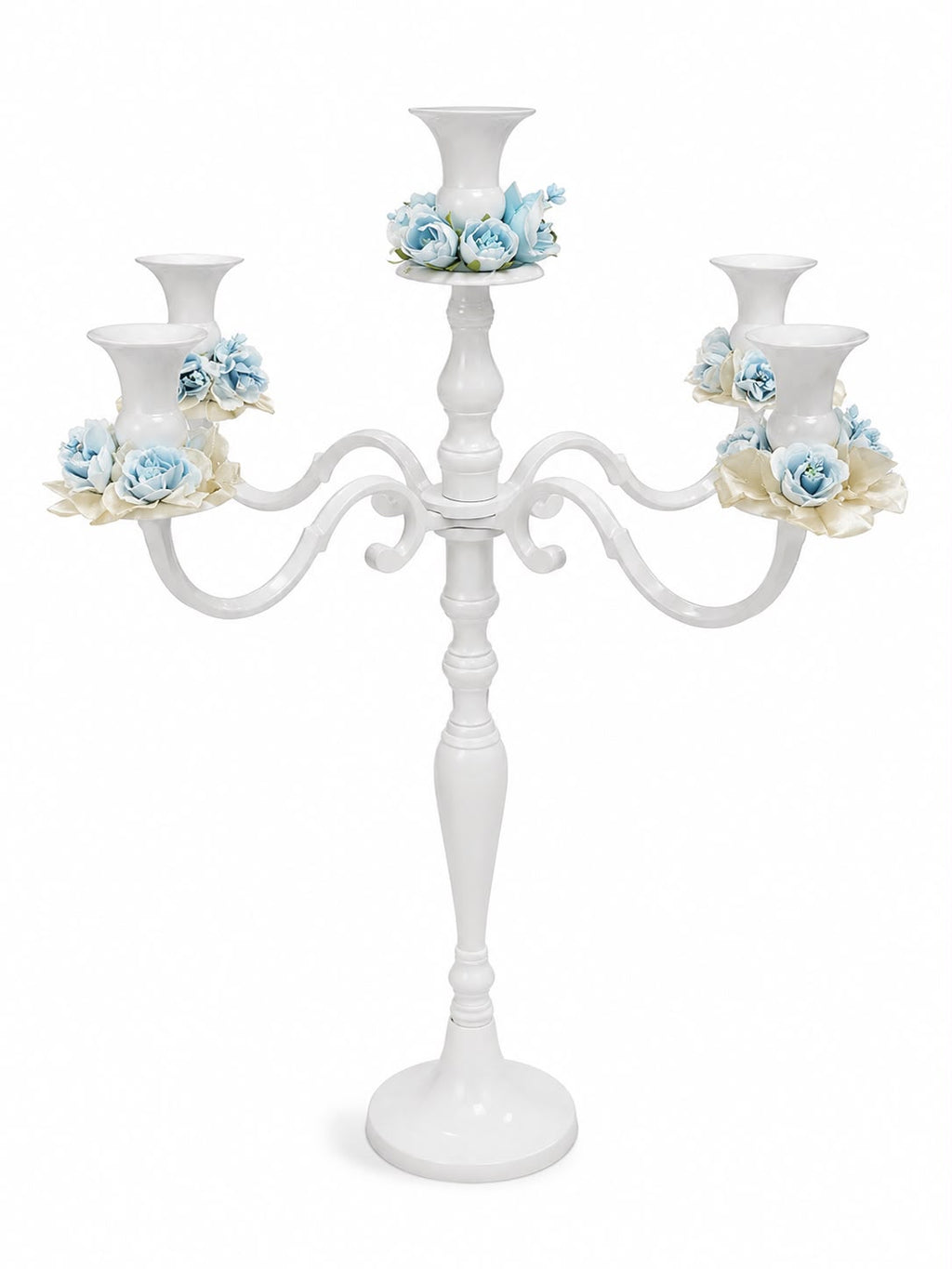 Candelabro Shabby Chic in Metallo a 5 Fuochi 70 h cm - L'arte di Nacchi