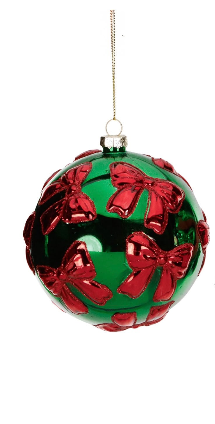 Sfera Decorativa in Vetro con Fiocchi 10 cm - Goodwill