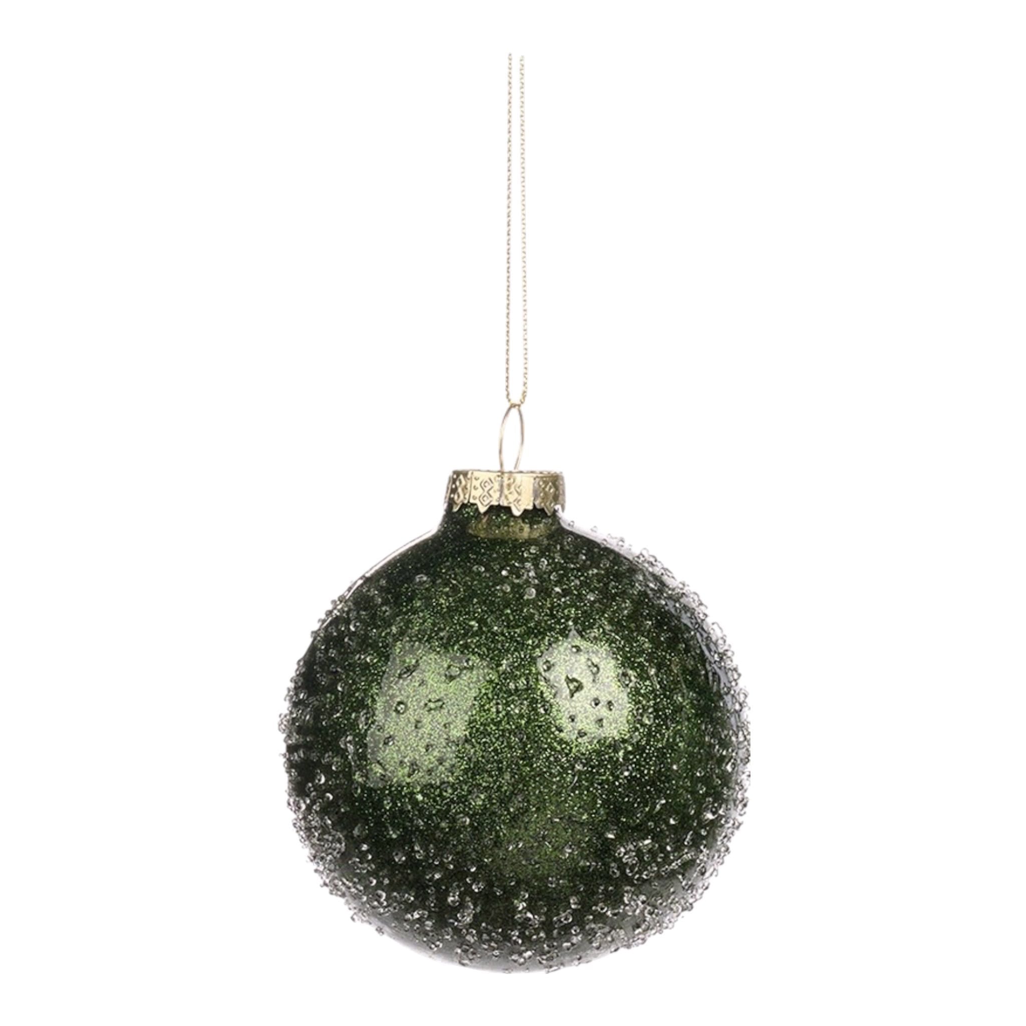 Decorazione per Albero in Vetro Verde con Effetto 3D 8 cm - Goodwill