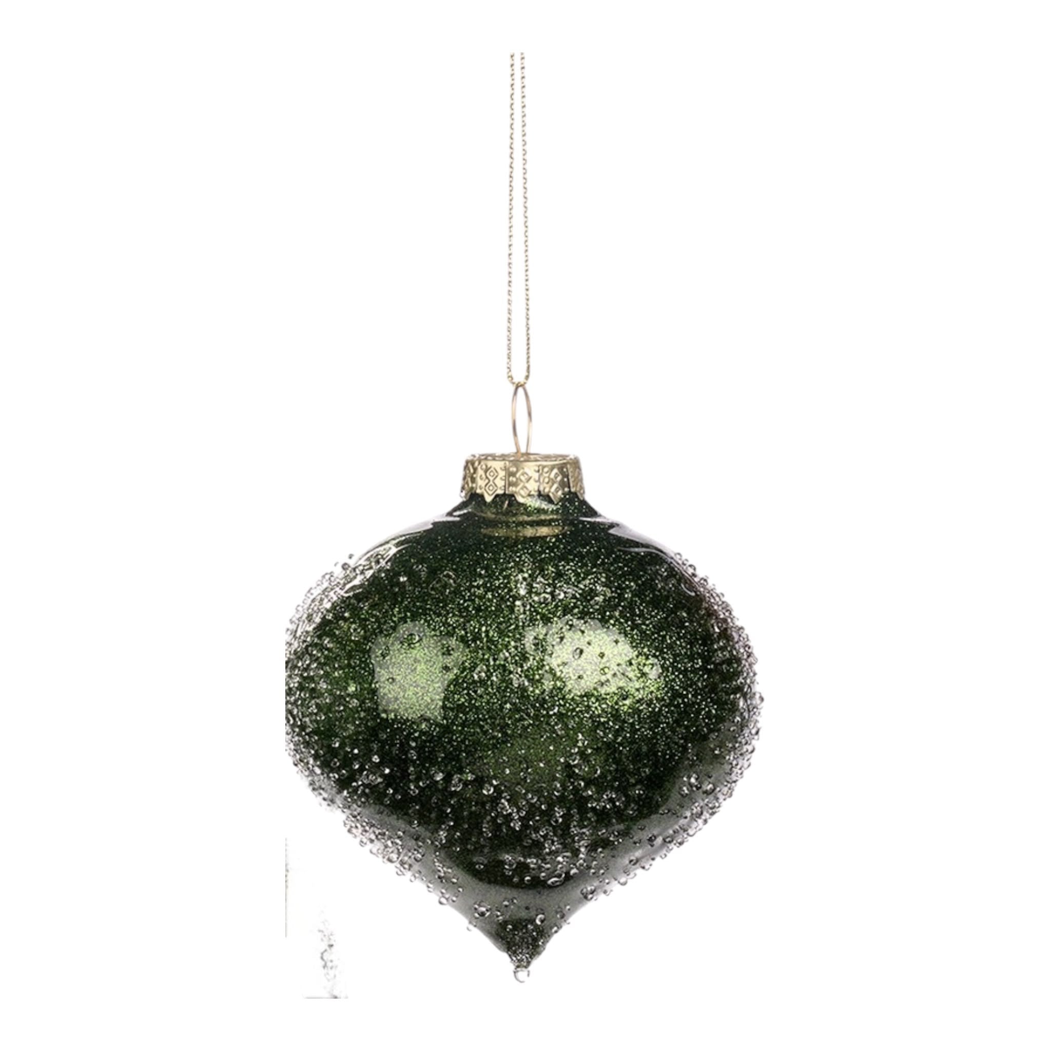 Decorazione per Albero in Vetro Verde con Effetto 3D 8 cm - Goodwill