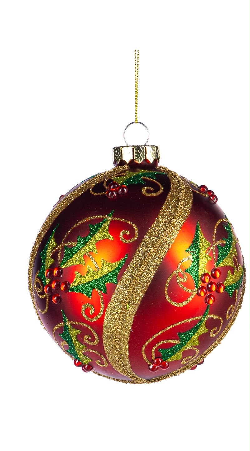 Decorazione per Albero in Vetro Opaco Rosso 11.5 cm - Goodwill