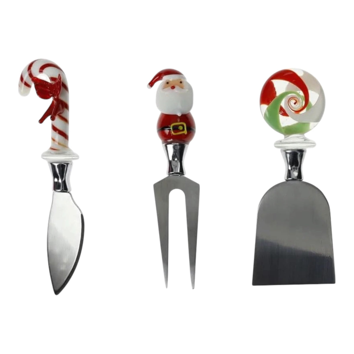 Set Coltelli Formaggio Christmas in Vetro e Inox - Brandani