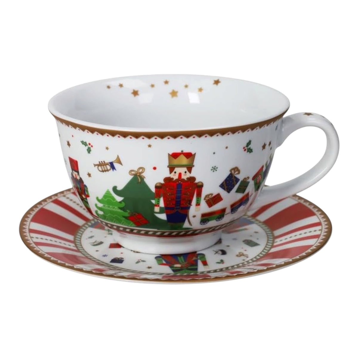Tazza da Colazione in Porcellana con Decori Schiaccianoci 19.5 cm - Brandani